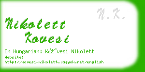 nikolett kovesi business card